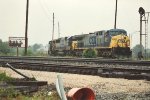 Coal train swings onto the main